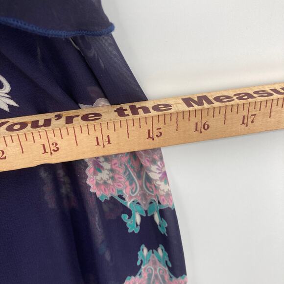 Agaci Boho Strappy Navy Maxi Dress Vacation Beach Women’s Medium - Picture 14 of 14